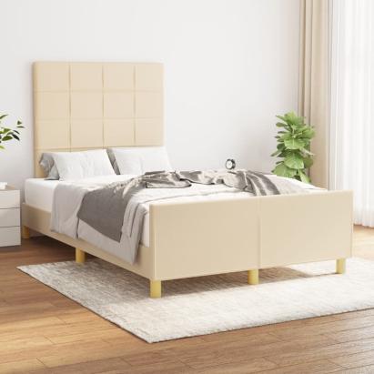 Cadru de pat fără saltea, crem, 120x200 cm, textil GartenMobel Dekor