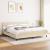 Pat box spring cu saltea, crem, 200x200 cm, textil GartenMobel Dekor
