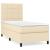 Pat box spring cu saltea, crem, 100x200 cm, textil GartenMobel Dekor