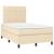 Pat box spring cu saltea, crem, 120x200 cm, textil GartenMobel Dekor
