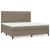 Pat box spring cu saltea, gri taupe, 200x200 cm, textil GartenMobel Dekor
