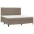 Pat box spring cu saltea, gri taupe, 200x200 cm, textil GartenMobel Dekor