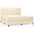Pat box spring cu saltea, crem, 200x200 cm, textil GartenMobel Dekor