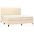 Pat box spring cu saltea, crem, 200x200 cm, textil GartenMobel Dekor