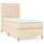 Pat box spring cu saltea, crem, 100x200 cm, textil GartenMobel Dekor