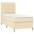 Pat box spring cu saltea, crem, 100x200 cm, textil GartenMobel Dekor