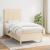 Pat box spring cu saltea, crem, 100x200 cm, textil GartenMobel Dekor