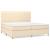 Pat box spring cu saltea, crem, 200x200 cm, textil GartenMobel Dekor