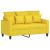 Set de canapele cu perne, 2 piese, galben deschis, textil GartenMobel Dekor