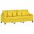 Set de canapele cu perne, 2 piese, galben deschis, textil GartenMobel Dekor