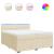 Pat box spring cu saltea, crem, 200x200 cm, textil GartenMobel Dekor