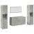 Set mobilier de baie, 4 piese, gri beton, lemn compozit GartenMobel Dekor