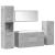 Set mobilier de baie, 5 piese, gri beton, lemn prelucrat GartenMobel Dekor