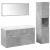 Set mobilier de baie, 4 piese, gri beton, lemn compozit GartenMobel Dekor