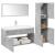 Set mobilier de baie, 4 piese, gri beton, lemn compozit GartenMobel Dekor