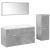 Set mobilier de baie, 4 piese, gri beton, lemn compozit GartenMobel Dekor