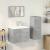 Set mobilier de baie, 4 piese, gri beton, lemn compozit GartenMobel Dekor