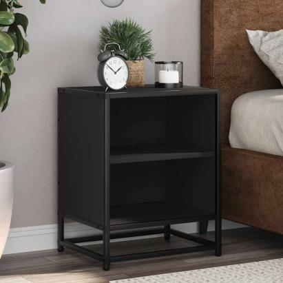 Noptiera neagra 40x31x50 cm lemn prelucrat si metal GartenMobel Dekor