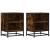 Noptiera 2 buc stejar afumat 40x31x50cm lemn prelucrat si metal GartenMobel Dekor