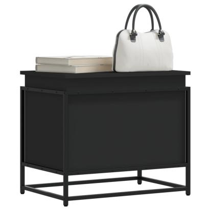 Cutie de depozitare cu capac negru 60x40x51,5 cm lemn prelucrat GartenMobel Dekor