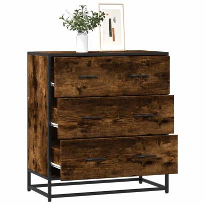 Dulap, stejar fumuriu, 68x35x76 cm, lemn prelucrat și metal GartenMobel Dekor