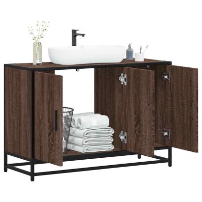 Dulap pentru chiuvetă de baie stejar maro 90x33x60 cm lemn GartenMobel Dekor