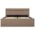 Cadru pat hidraulic cu LED cappuccino 120x200cm piele ecologică  GartenMobel Dekor