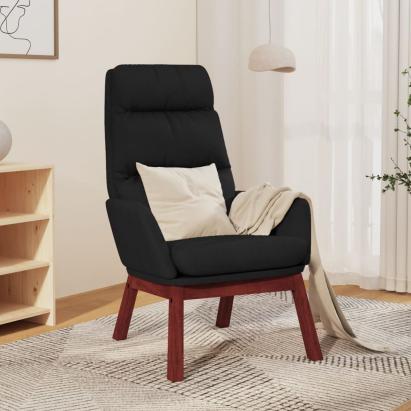 Scaun de relaxare, negru, material textil GartenMobel Dekor