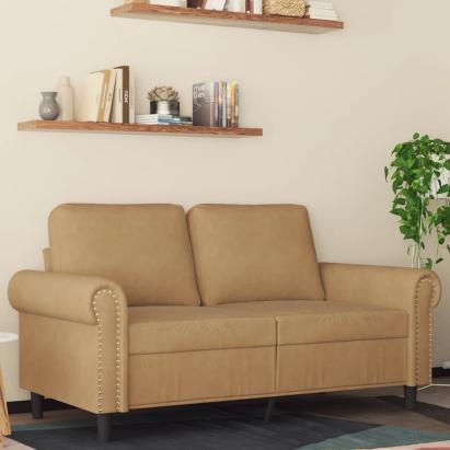 Canapea cu 2 locuri, maro, 120 cm, catifea GartenMobel Dekor