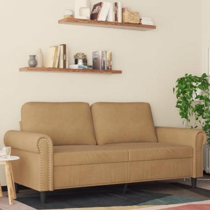 Canapea cu 2 locuri, maro, 140 cm, catifea GartenMobel Dekor