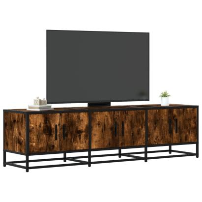Dulap TV stejar fumuriu, 150x35x41 cm lemn prelucrat și metal GartenMobel Dekor