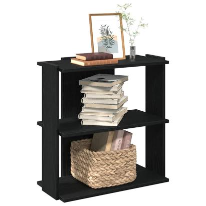 Bibliotecă cu 3 niveluri, negru, 60x30x60 cm, lemn prelucrat GartenMobel Dekor