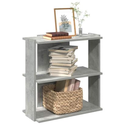 Bibliotecă cu 3 niveluri gri beton 60x30x60 cm lemn GartenMobel Dekor