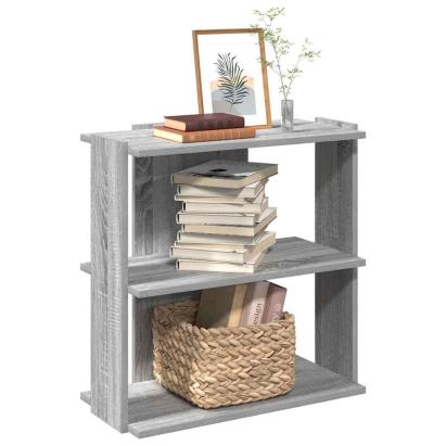 Bibliotecă cu 3 niveluri gri sonoma 60x30x60 cm lemn compozit GartenMobel Dekor