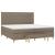 Pat box spring cu saltea, gri taupe, 200x200 cm, textil GartenMobel Dekor