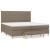 Pat box spring cu saltea, gri taupe, 200x200 cm, textil GartenMobel Dekor