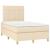 Pat box spring cu saltea, crem, 120x200 cm, textil GartenMobel Dekor