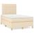 Pat box spring cu saltea, crem, 120x200 cm, textil GartenMobel Dekor