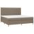 Pat box spring cu saltea, gri taupe, 200x200 cm, textil GartenMobel Dekor