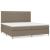 Pat box spring cu saltea, gri taupe, 200x200 cm, textil GartenMobel Dekor