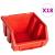 Set cutii depozitare 32 piese cu panouri de perete, roșu&negru GartenMobel Dekor