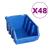 Set cutii depozitare 128 piese, panouri perete, albastru&negru GartenMobel Dekor