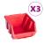 Set cutii depozitare 34 piese cu panouri de perete, roșu&negru GartenMobel Dekor