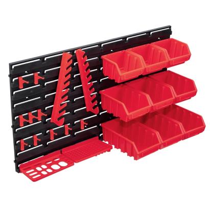 Set cutii depozitare 34 piese cu panouri de perete, roșu&negru GartenMobel Dekor