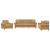 Set de canapele cu perne, 3 piese, maro, catifea GartenMobel Dekor