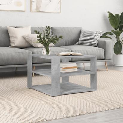 Măsuță de cafea, gri beton, 59,5x59,5x40 cm, lemn compozit GartenMobel Dekor