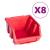 Set cutii depozitare 39 piese cu panouri de perete, roșu&negru GartenMobel Dekor