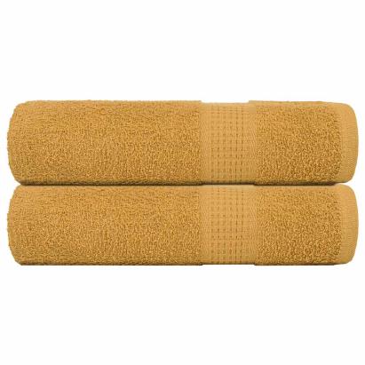 Prosoape de duș 2 buc Aur 70x140 cm 360 g/m² 100% bumbac GartenMobel Dekor