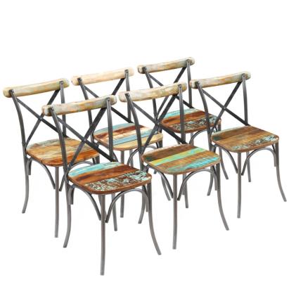 Scaune de bucătărie, 6 buc., lemn masiv reciclat GartenMobel Dekor