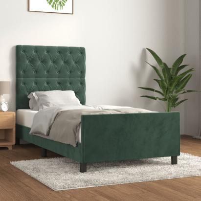 Cadru de pat fără saltea, verde închis, 80x200 cm, catifea GartenMobel Dekor